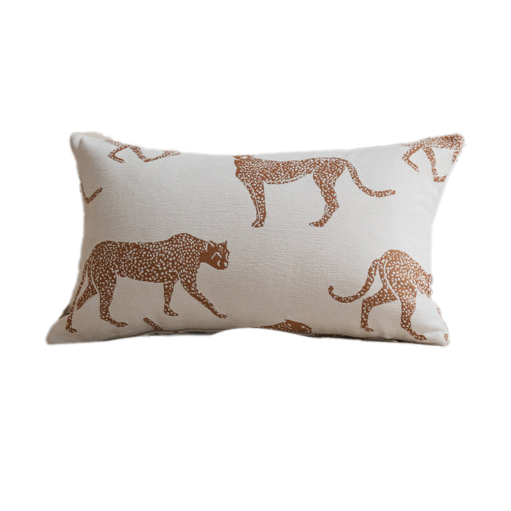 Croker Horse Throw Pillow Cushion Covers - Orange Leopard Cheetah Chenille Jacquard Embroidery Couch Sofa Pillow Covers for Living Room Bedroom