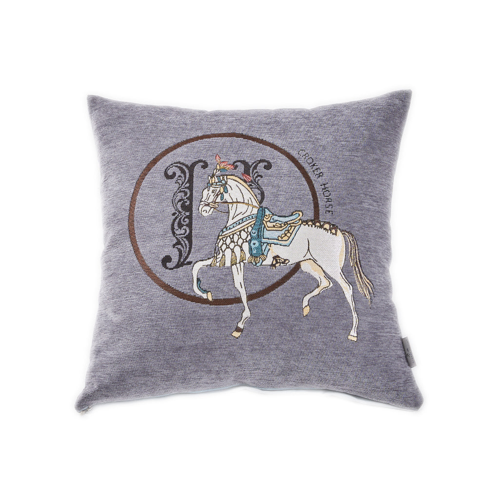 Croker Horse 18x18'' inches Throw Pillow Cushion Covers Set Pack of 2 Pcs - Luxury Horse Embroidery Modern Style Couch Sofa Pillow Cover for Living Room Bedroom (Grey)