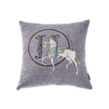 Croker Horse 18x18'' inches Throw Pillow Cushion Covers Set Pack of 2 Pcs - Luxury Horse Embroidery Modern Style Couch Sofa Pillow Cover for Living Room Bedroom (Grey)