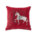 Croker Horse 18x18'' inches Throw Pillow Cushion Covers Set Pack of 2 Pcs - Luxury Horse Embroidery Modern Style Couch Sofa Pillow Cover for Living Room Bedroom (Red)