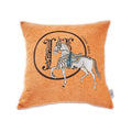 Croker Horse 18x18'' inches Throw Pillow Cushion Covers Set Pack of 2 Pcs - Luxury Horse Embroidery Modern Style Couch Sofa Pillow Cover for Living Room Bedroom (Orange)