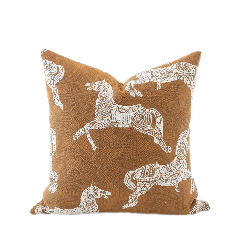 Croker Horse Throw Pillow Cushion Cover - Luxury Palace Horse Pattern Chenille Embroidery Luxury Modern Fashion Style Couch Sofa Pillow for Living Room Bedroom