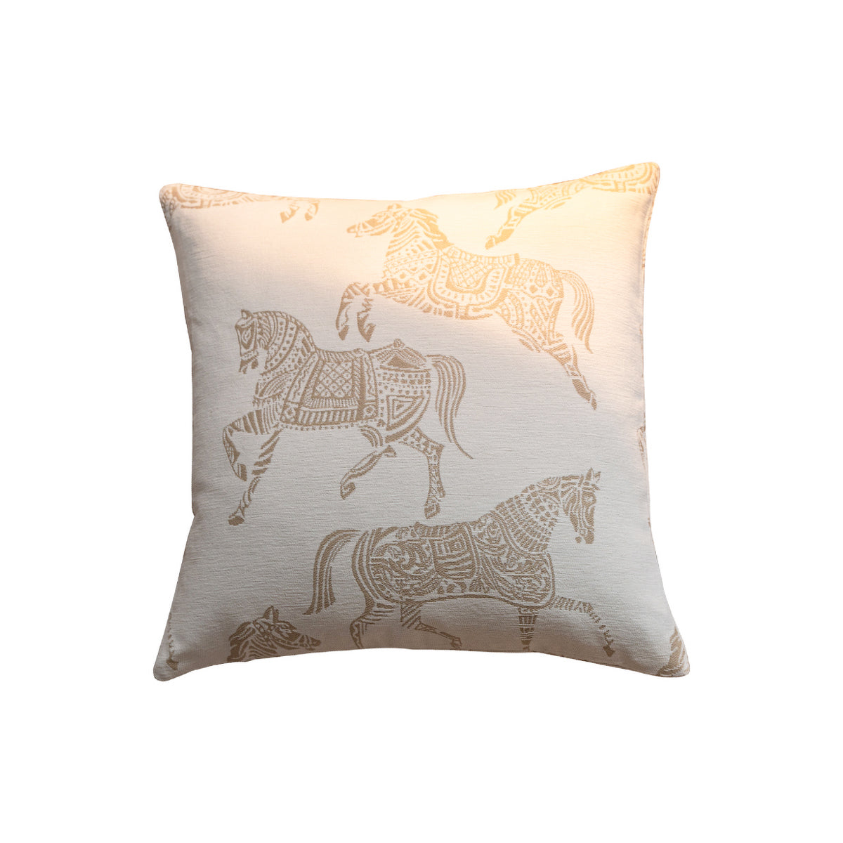 Croker Horse Throw Pillow Cushion Cover - White Horse Chenille Jacquard Embroidery Couch Sofa Pillow Covers for Living Room Bedroom