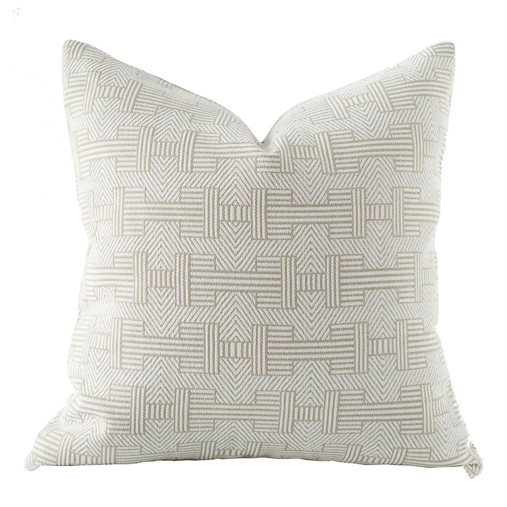 Croker Horse Throw Pillow Cushion Cover - Emma Beige Tawny Birch Stripe Pattern Series Luxury Couch Sofa Pillow for Living Room Bedroom