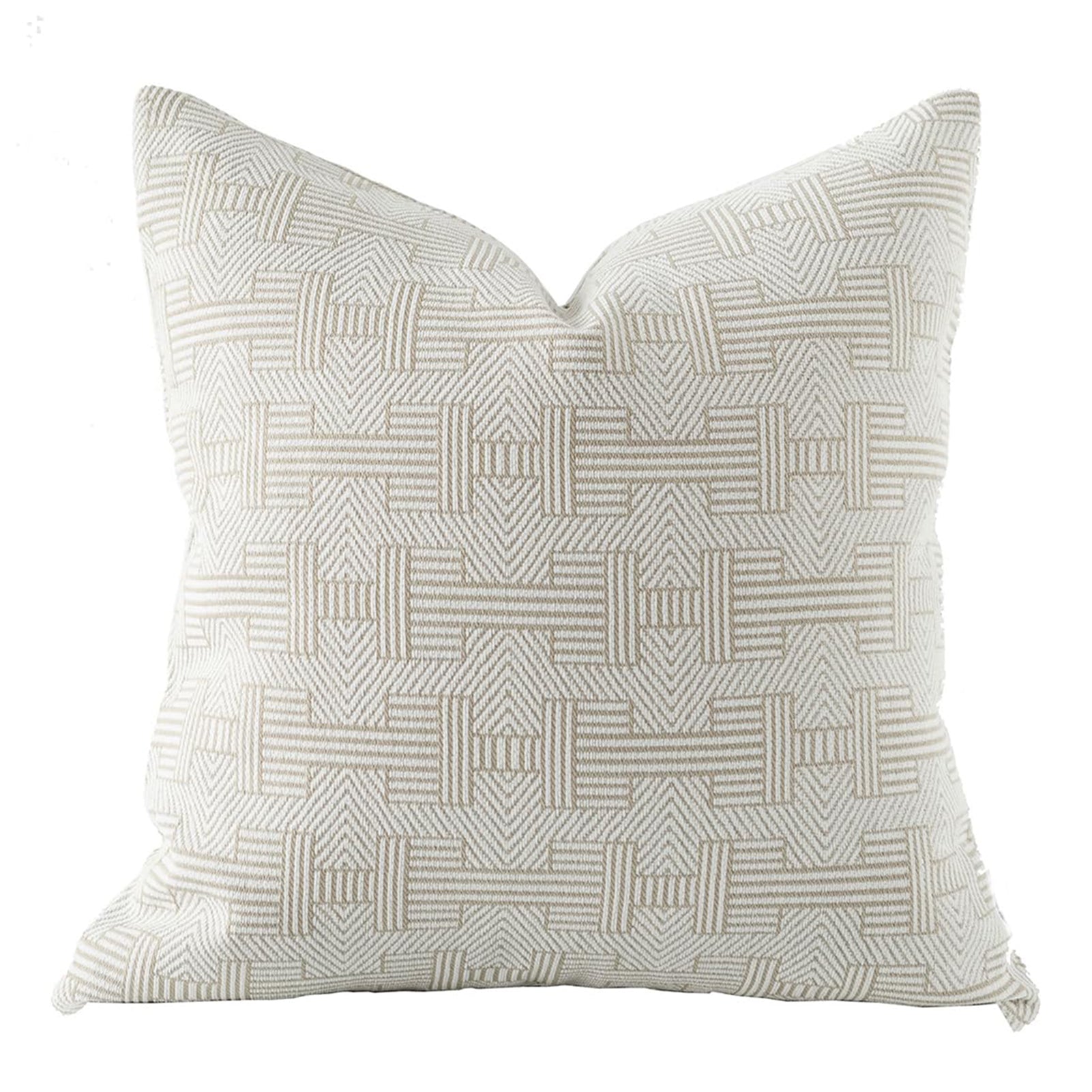 Croker Horse Throw Pillow Cushion Cover - Emma Beige Tawny Birch Stripe Pattern Series Luxury Couch Sofa Pillow for Living Room Bedroom