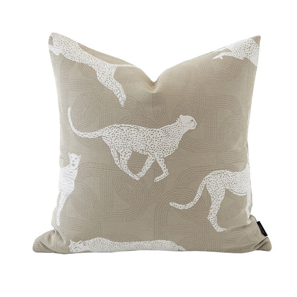 Croker Horse Throw Pillow Cushion Cover - Leopard Pattern Chenille Jacquard Luxury Style Couch Sofa Pillow for Living Room Bedroom