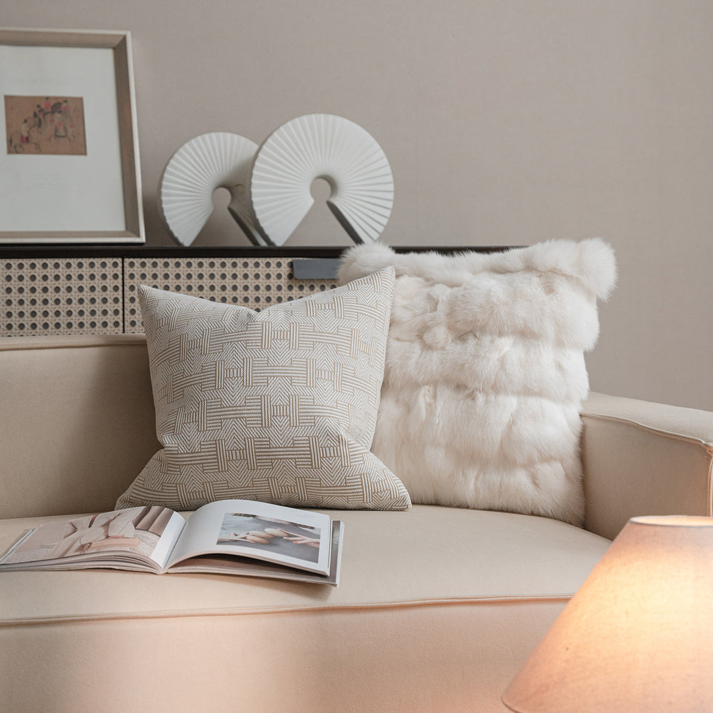 Croker Horse Throw Pillow Cushion Cover - Emma Beige Tawny Birch Stripe Pattern Series Luxury Couch Sofa Pillow for Living Room Bedroom